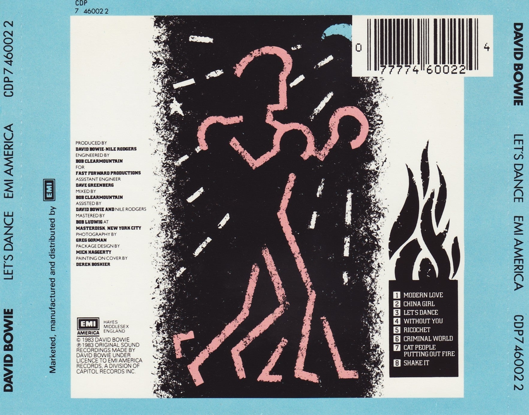 Let's Dance — David Bowie back cover