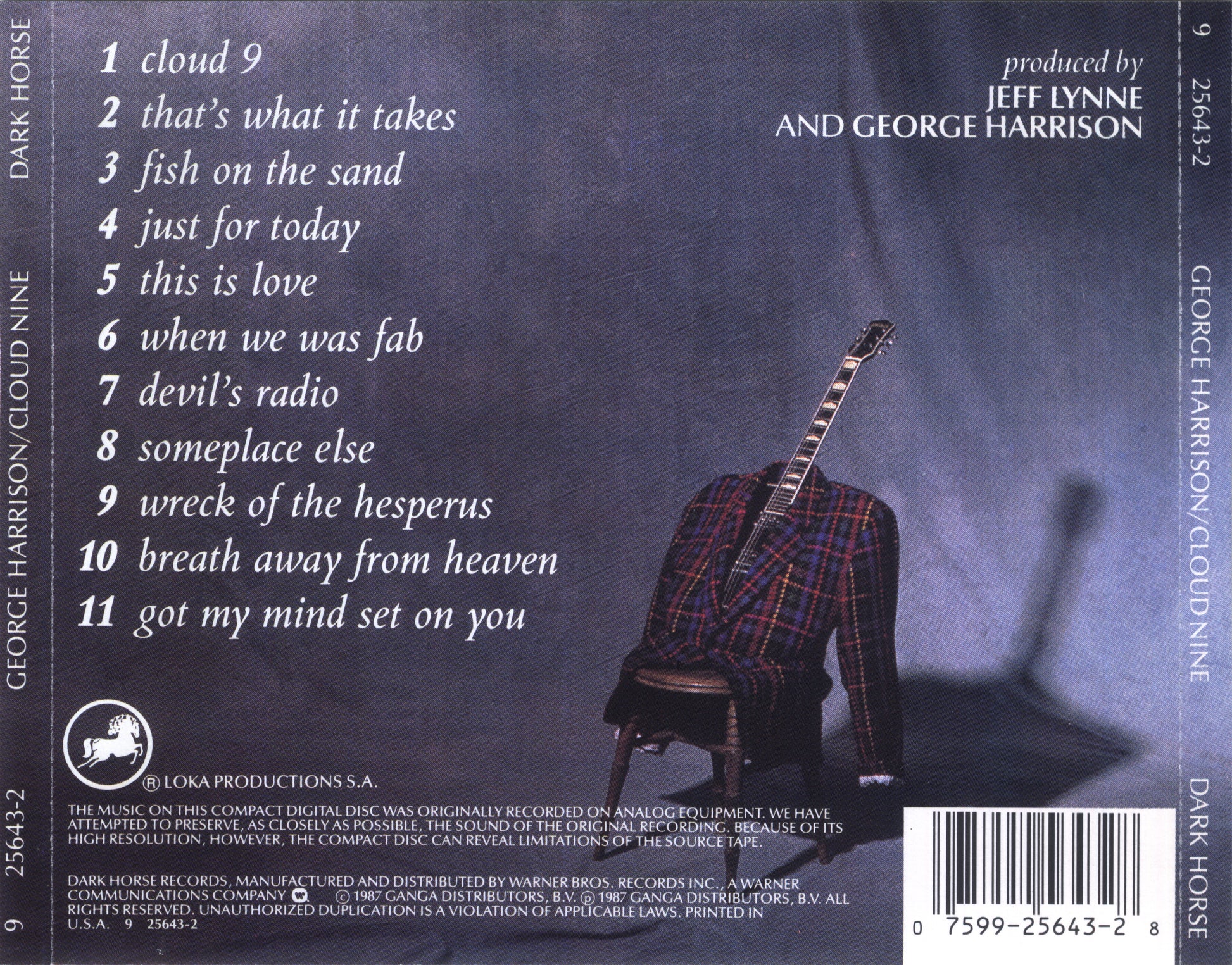 Cloud Nine — George Harrison back cover