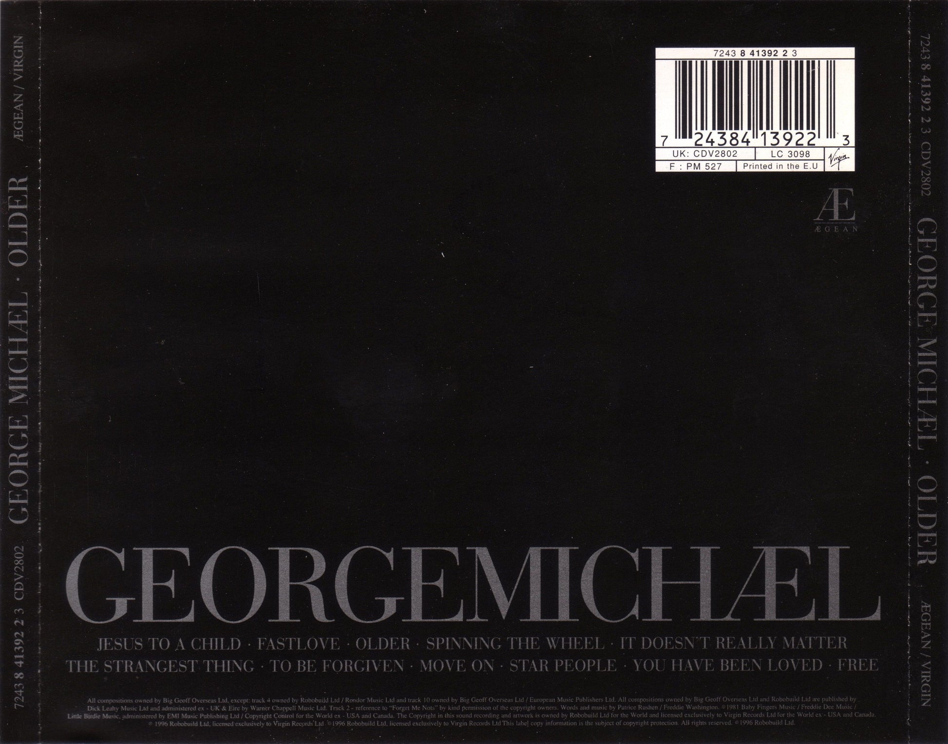Older — George Michael back cover