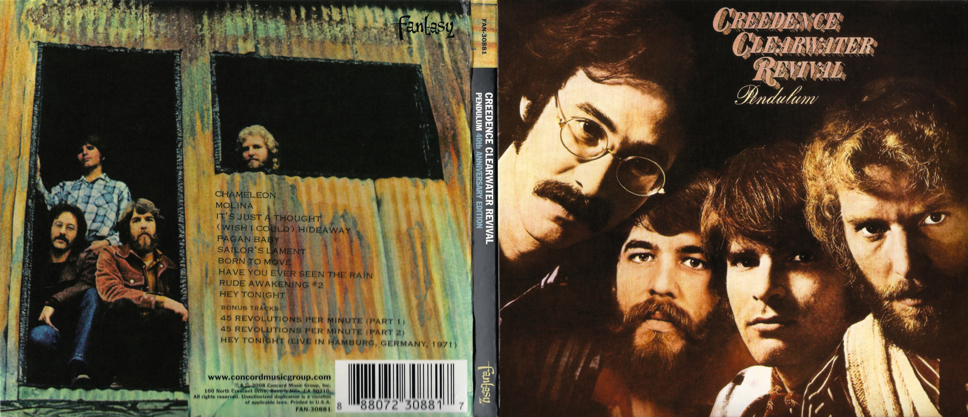 Pendulum — Creedence Clearwater Revival back cover