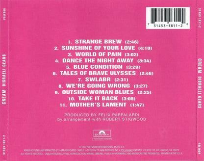 Disraeli Gears — Cream back cover