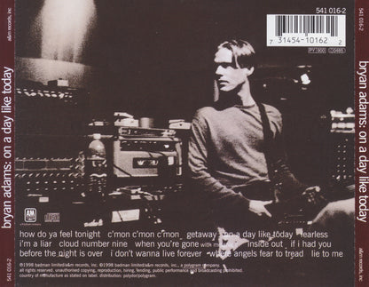On a Day Like Today — Bryan Adams back cover