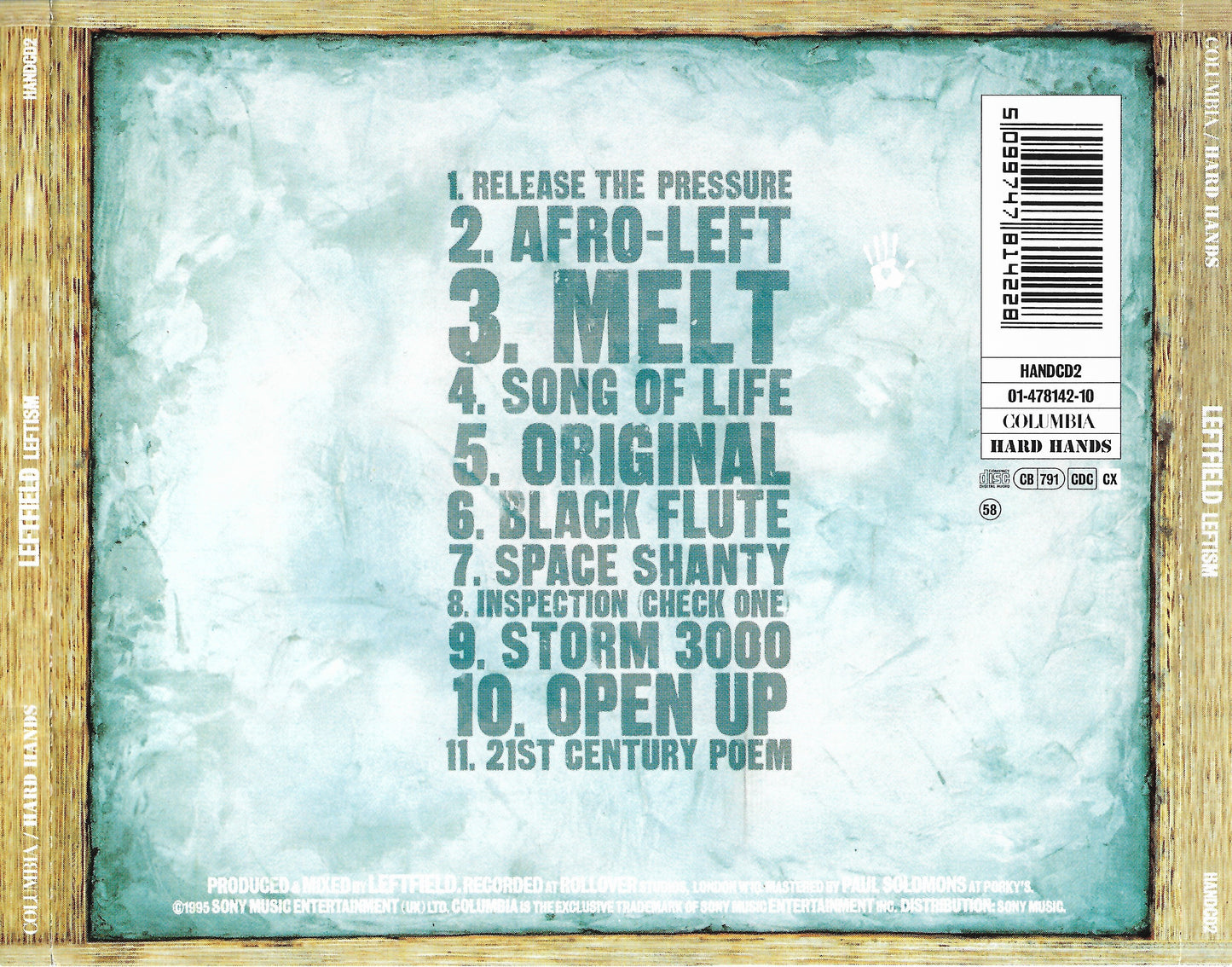 Leftism — Leftfield back cover