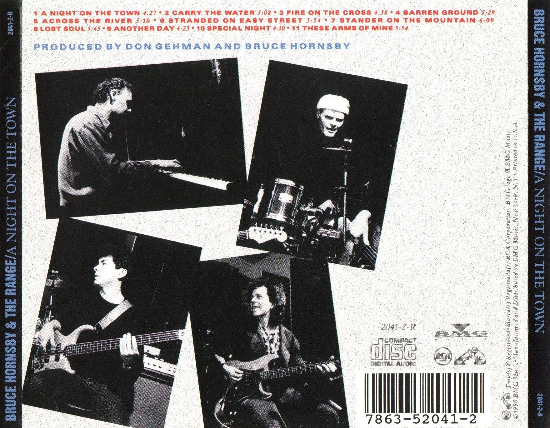 A Night on the Town — Bruce Hornsby & The Range back cover