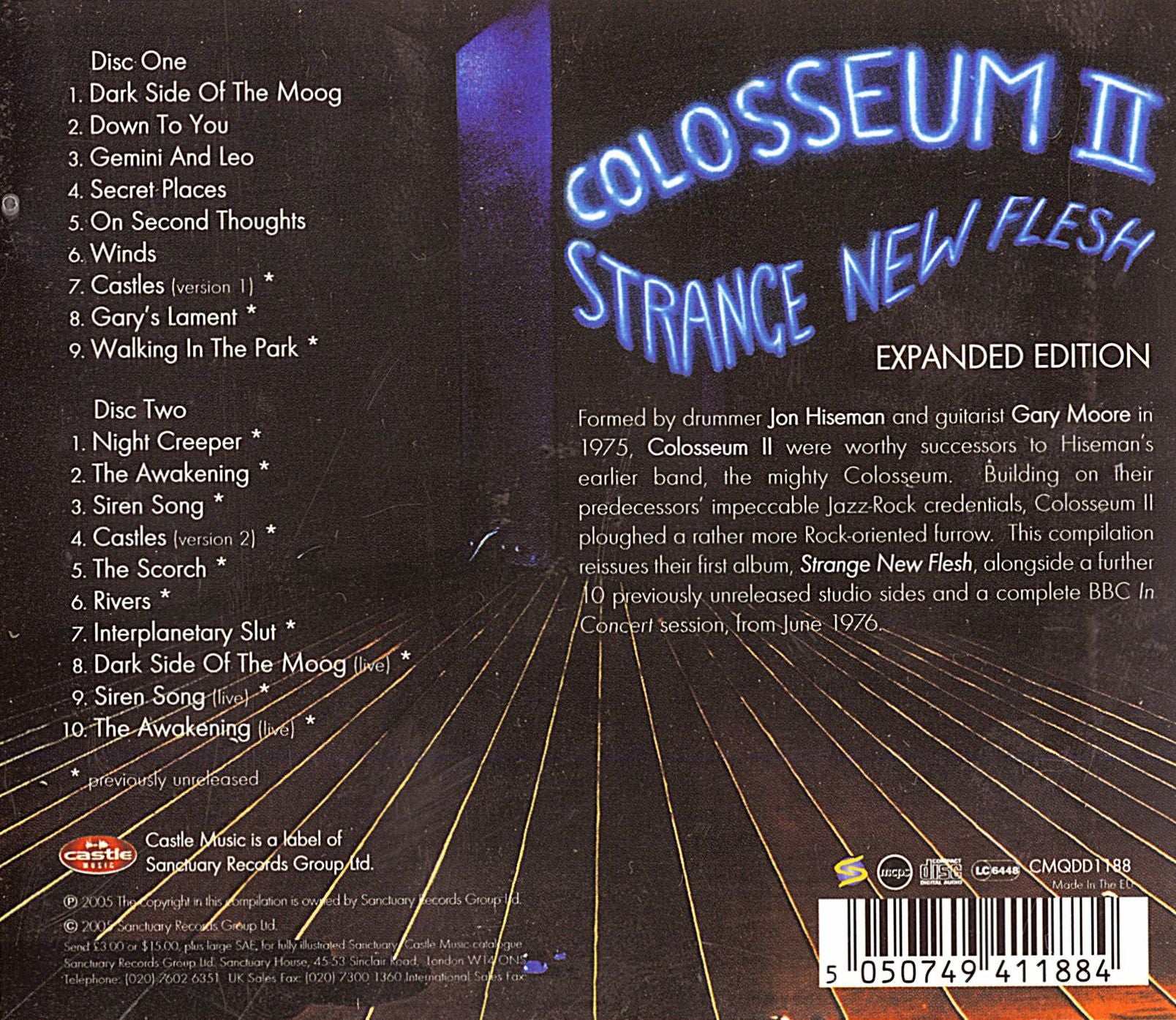Strange New Flesh [Expanded] — Colosseum II back cover
