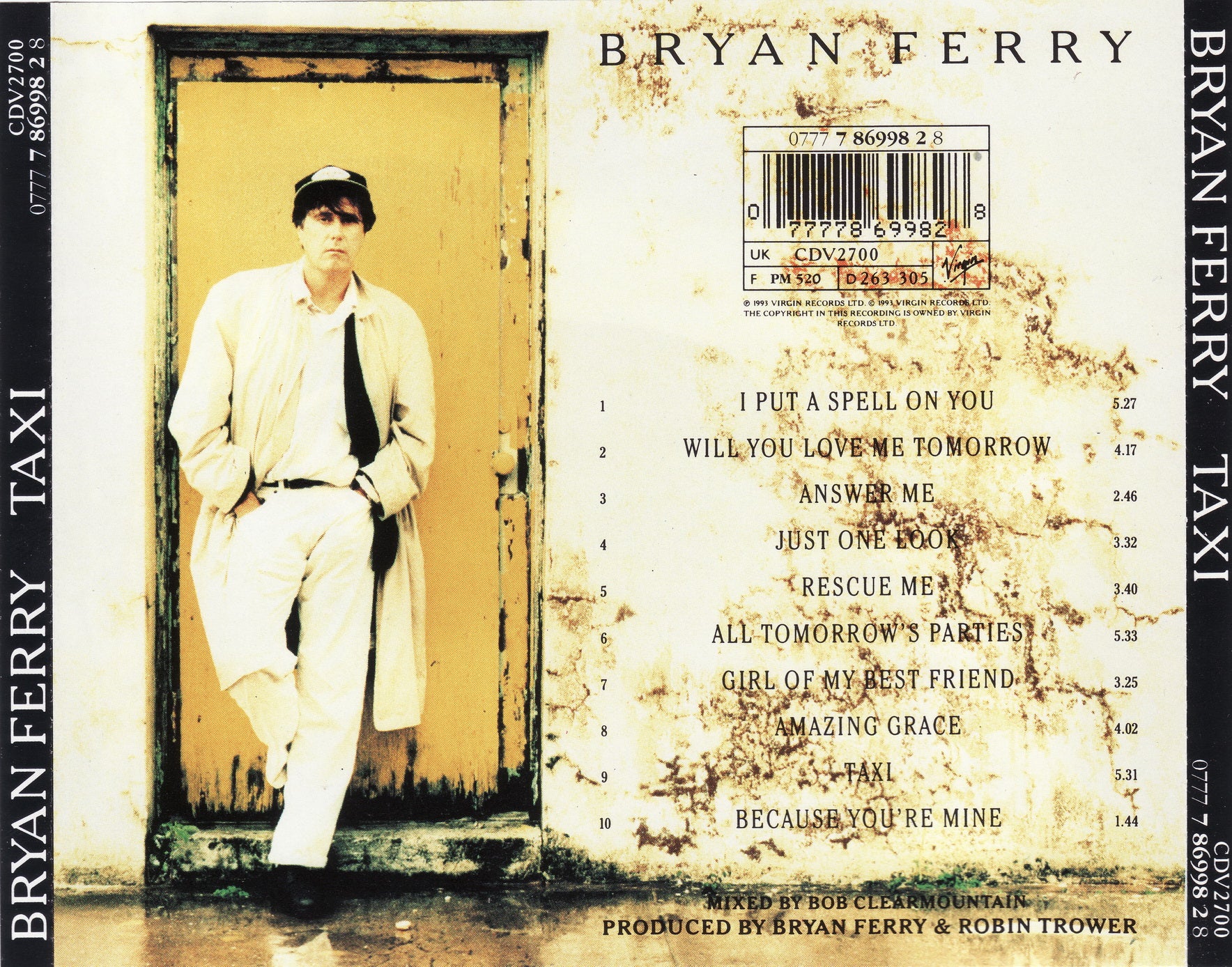 Taxi — Bryan Ferry back cover
