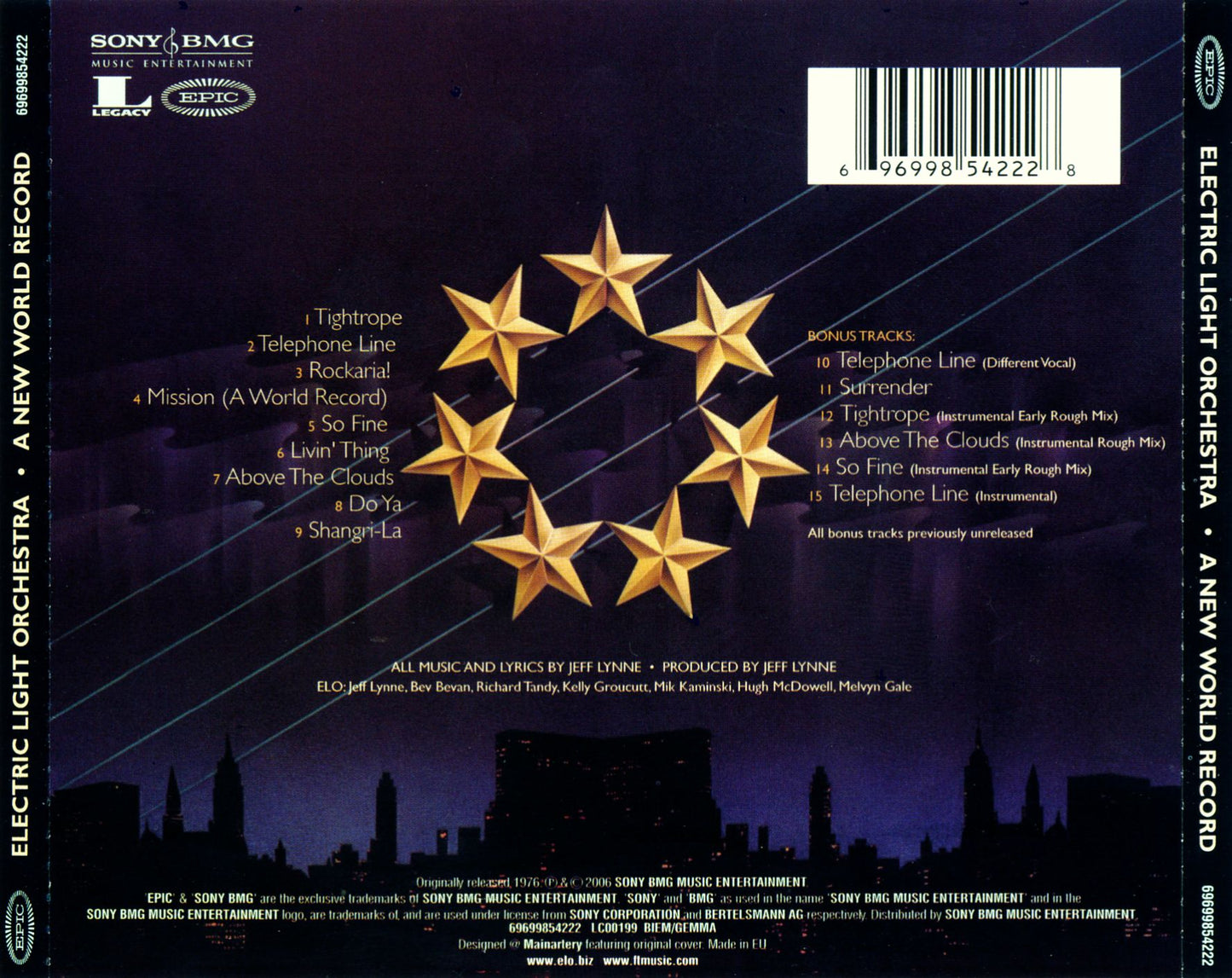 A New World Record — Electric Light Orchestra back cover