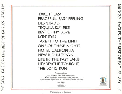 The Best Of Eagles — Eagles back cover