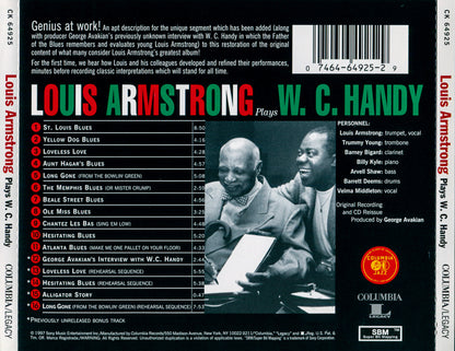 Louis Armstrong Plays W.C. Handy — Louis Armstrong back cover