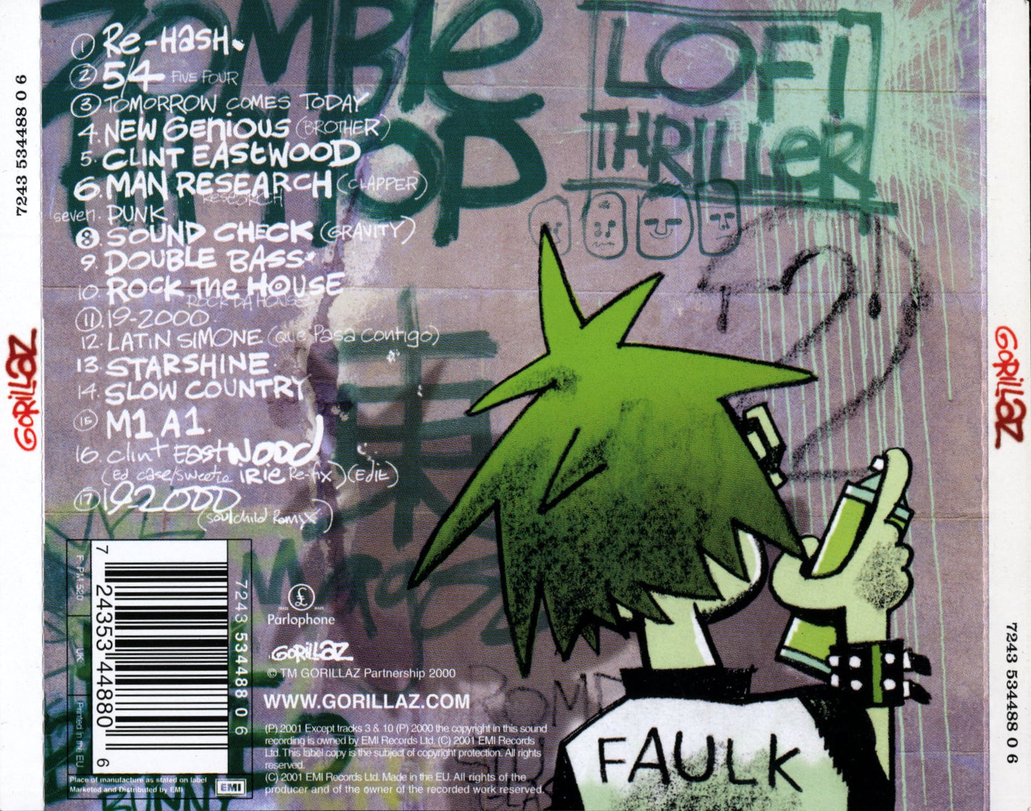 Gorillaz â€” Gorillaz back cover