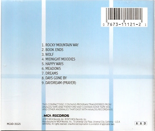 The Smoker You Drink, The Player You Get — Joe Walsh back cover