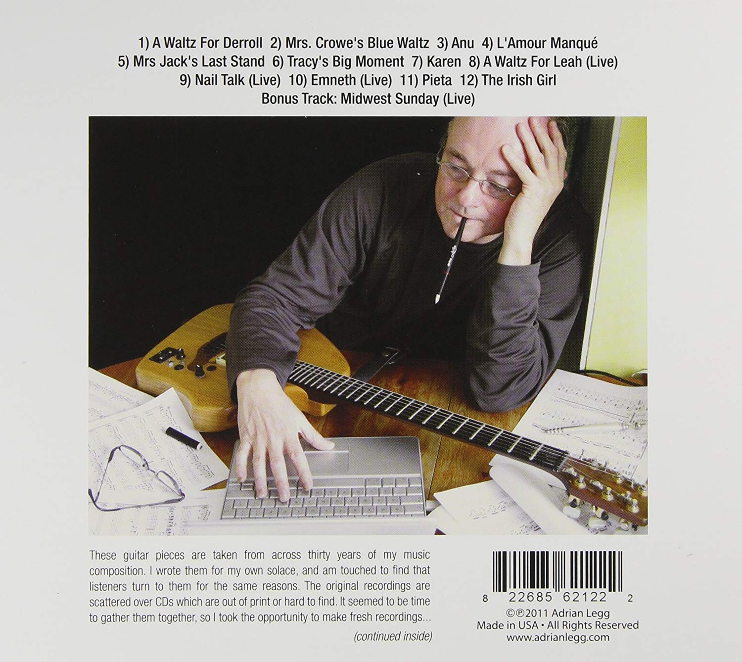 Slow Guitar — Adrian Legg back cover