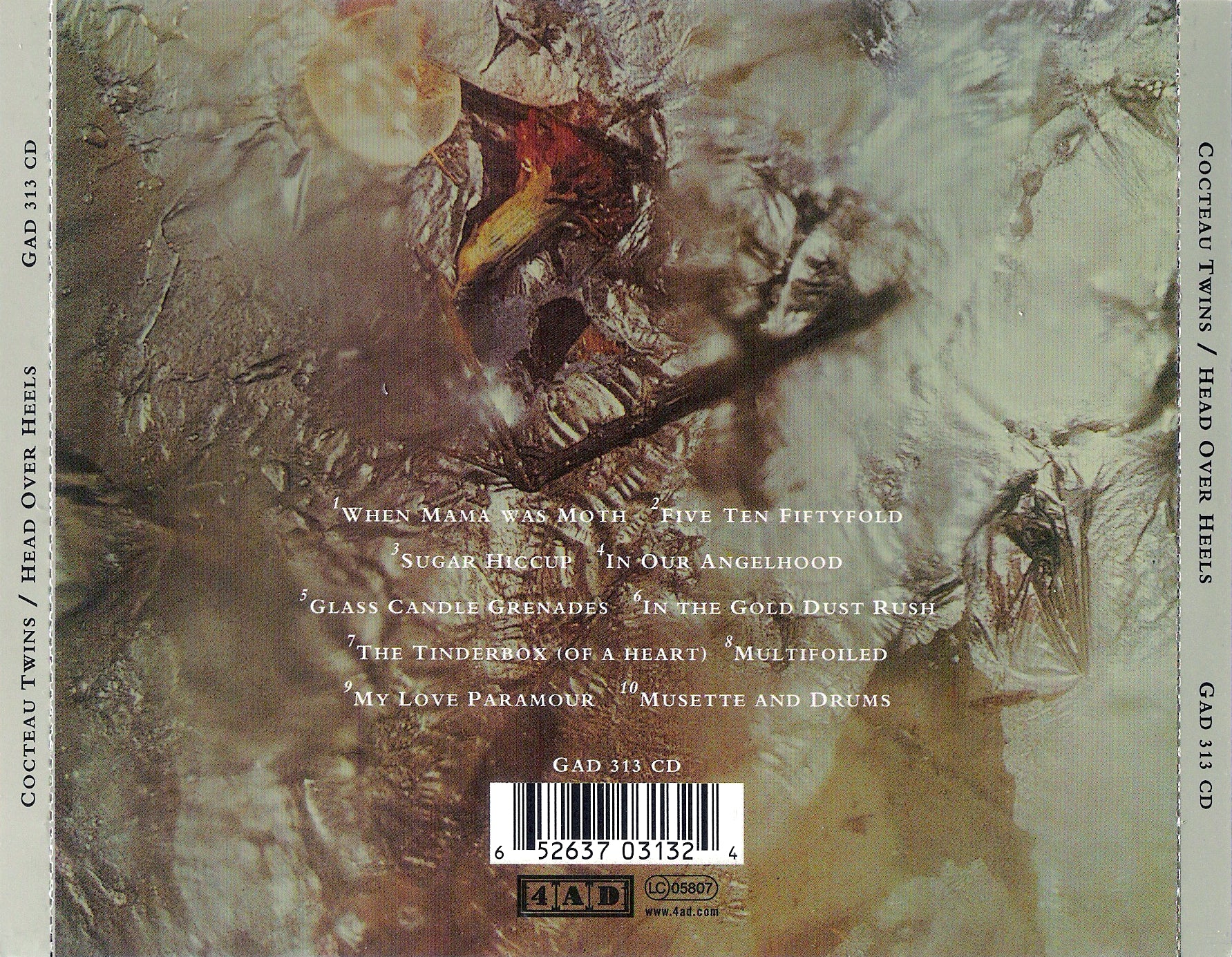 Head Over Heels — Cocteau Twins back cover