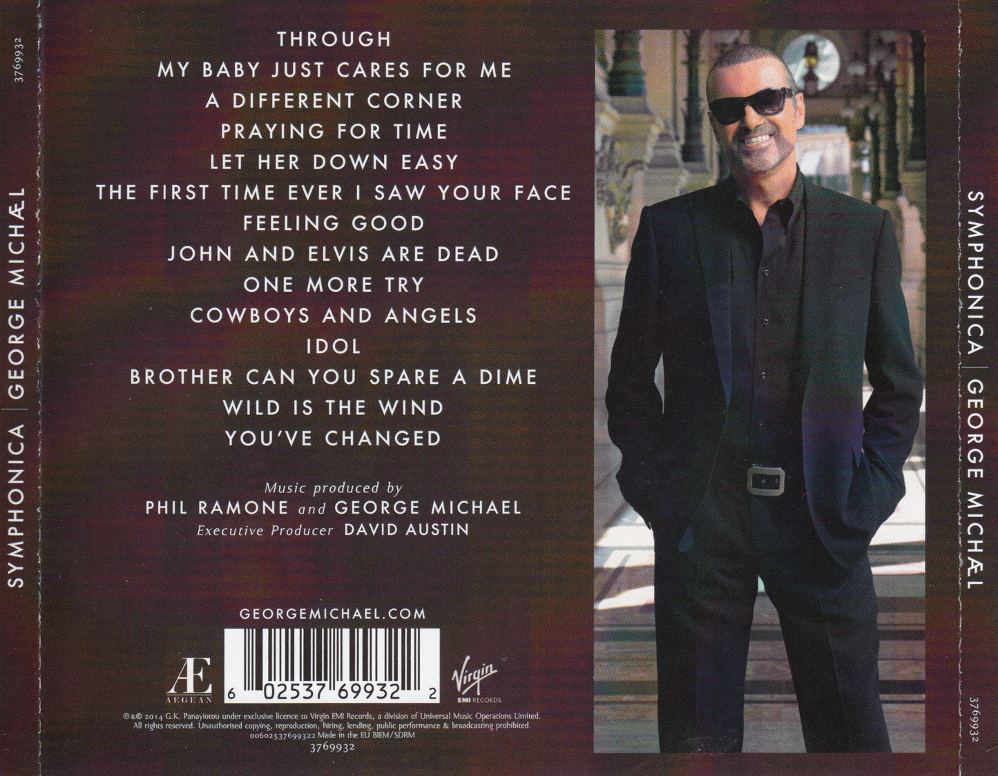 Symphonica — George Michael back cover