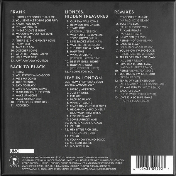 The Collection — Amy Winehouse back cover