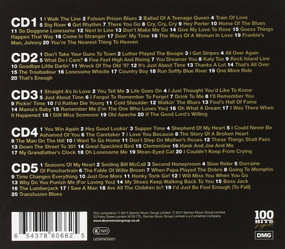 Johnny Cash 100 Hits — Johnny Cash back cover