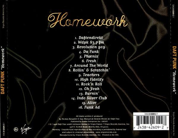 Homework — Daft Punk back cover
