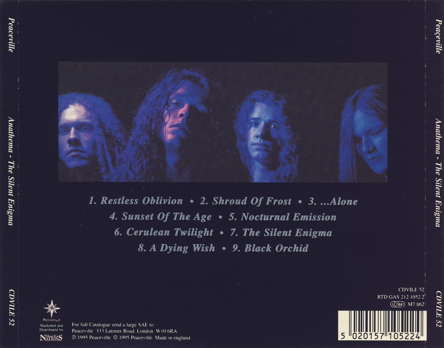 The Silent Enigma — Anathema back cover
