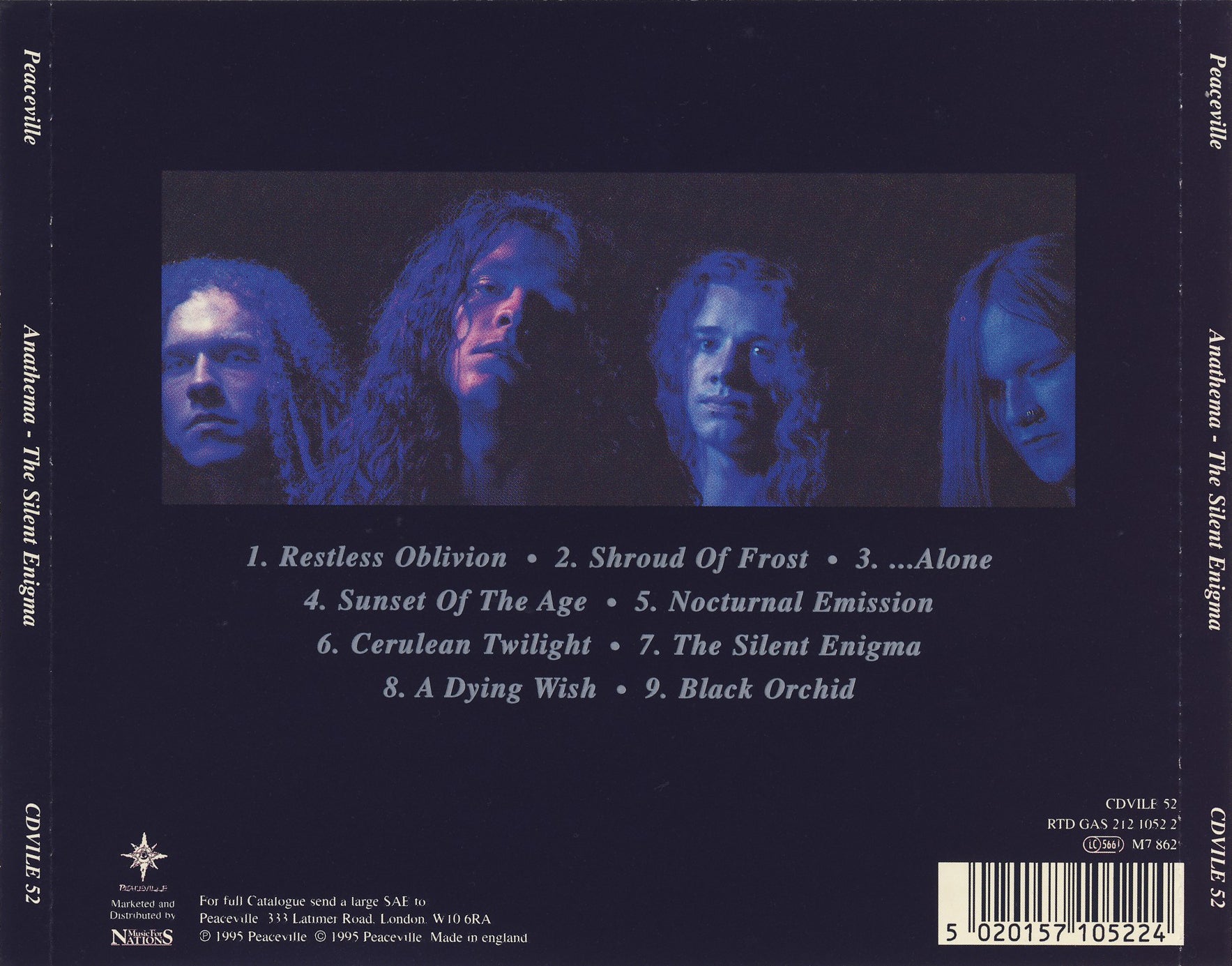 The Silent Enigma — Anathema back cover