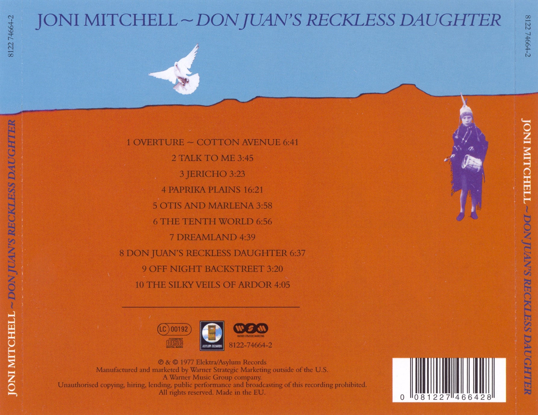 Don Juan's Reckless Daughter — Joni Mitchell back cover