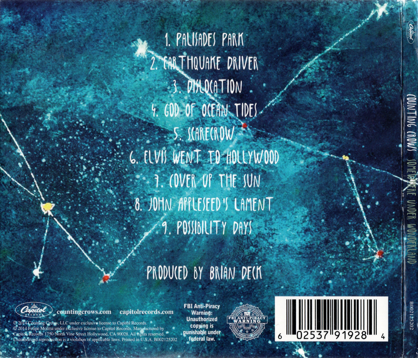 Somewhere Under Wonderland — Counting Crows back cover
