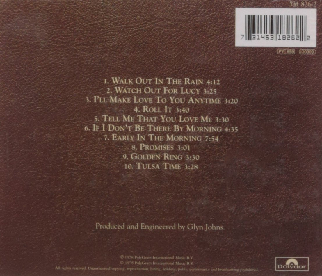 Backless — Eric Clapton back cover