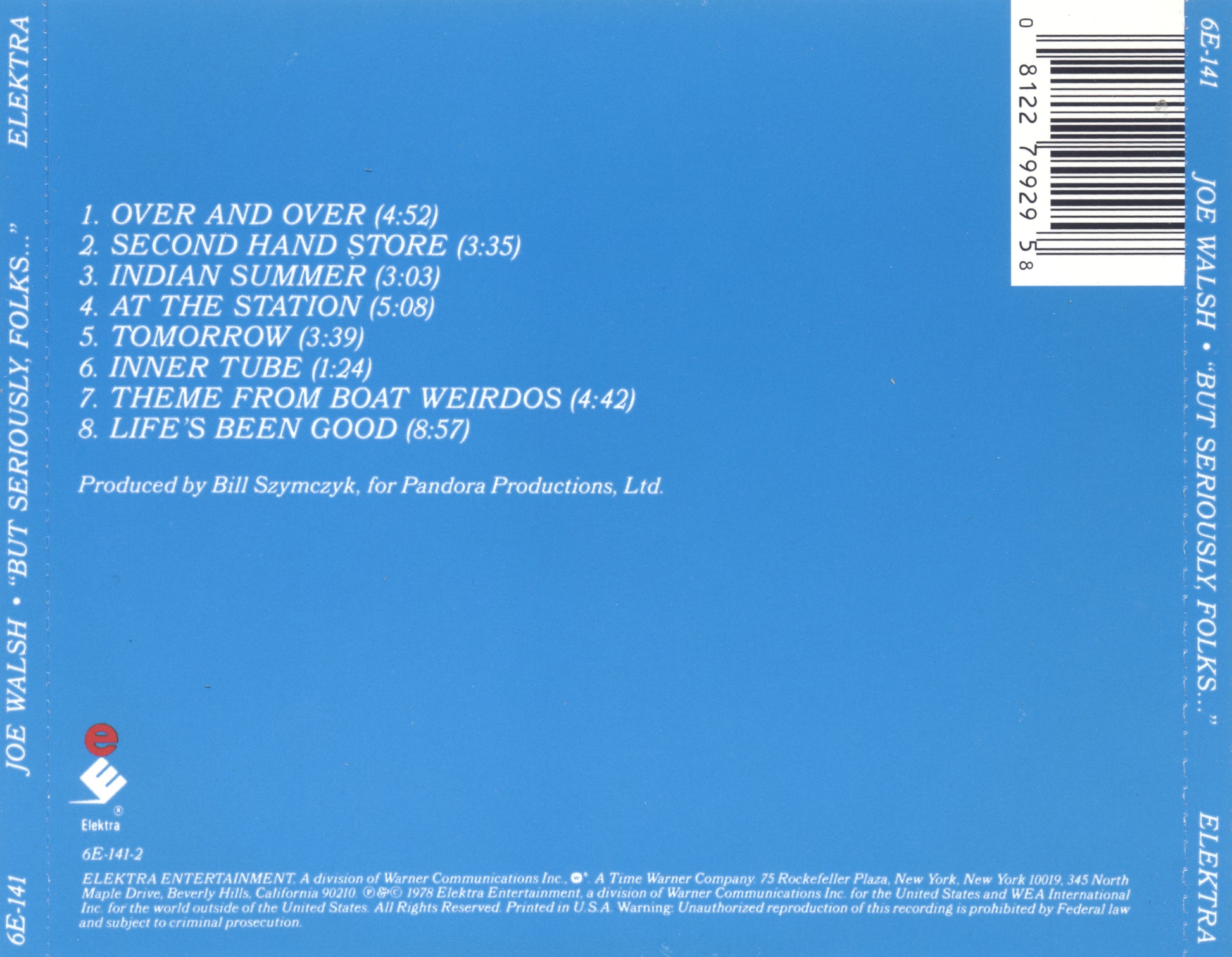 But Seriously, Folks... — Joe Walsh back cover