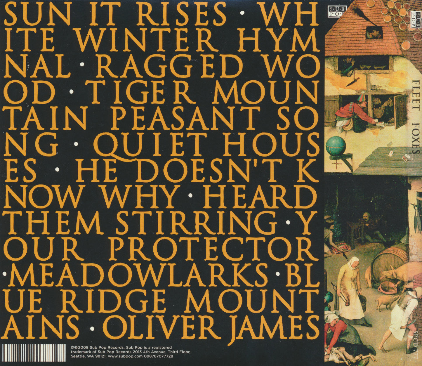 Fleet Foxes â€” Fleet Foxes back cover