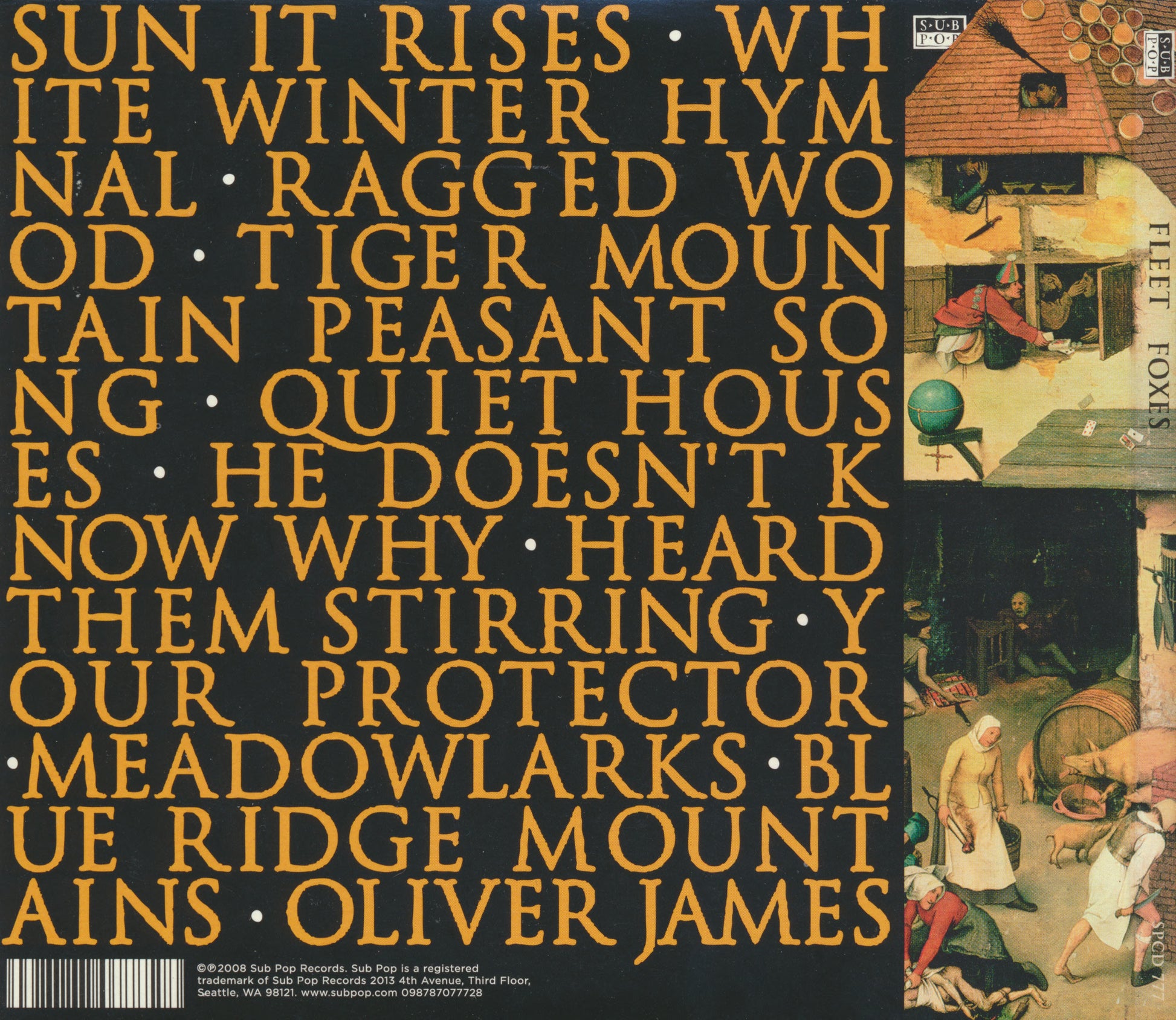 Fleet Foxes â€” Fleet Foxes back cover