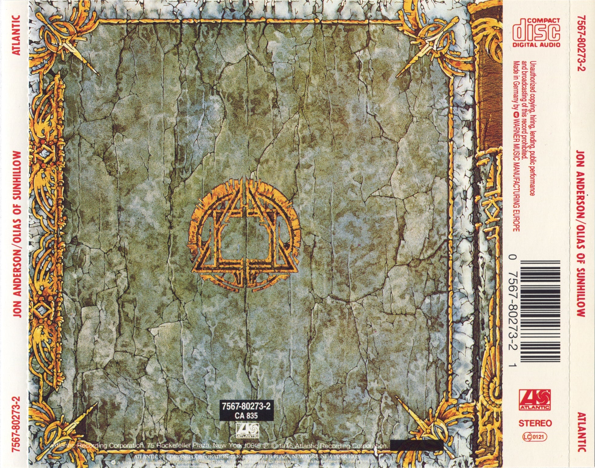 Olias of Sunhillow — Jon Anderson back cover