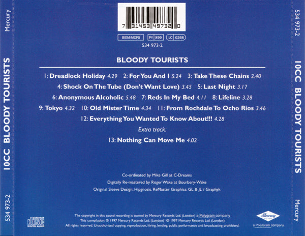 Bloody Tourists — 10cc back cover