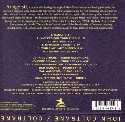 Coltrane (First Trane) — John Coltrane back cover