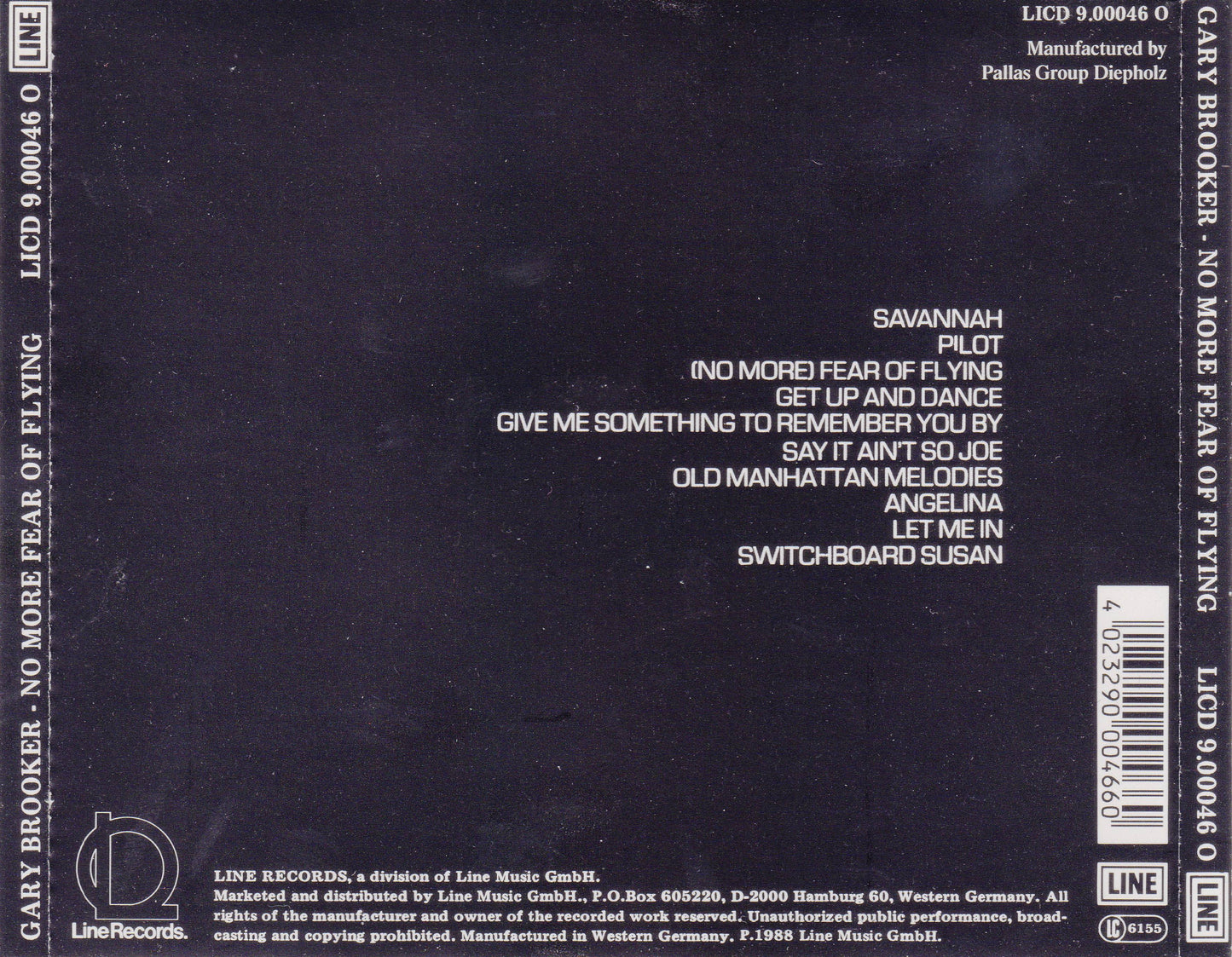 No More Fear Of Flying — Gary Brooker back cover