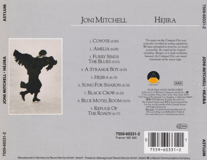 Hejira — Joni Mitchell back cover