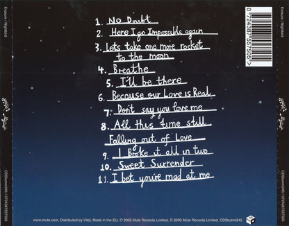 Nightbird — Erasure back cover