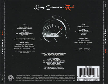 Red — King Crimson back cover