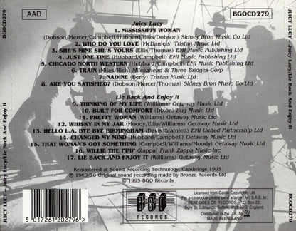 Who Do You Love/Lie Back And Enjoy It? — Juicy Lucy back cover
