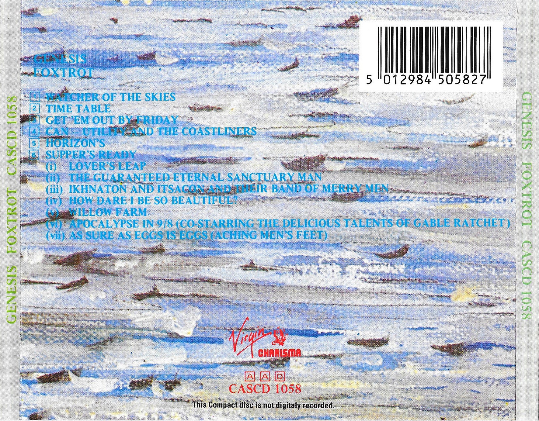 Foxtrot â€” Genesis back cover