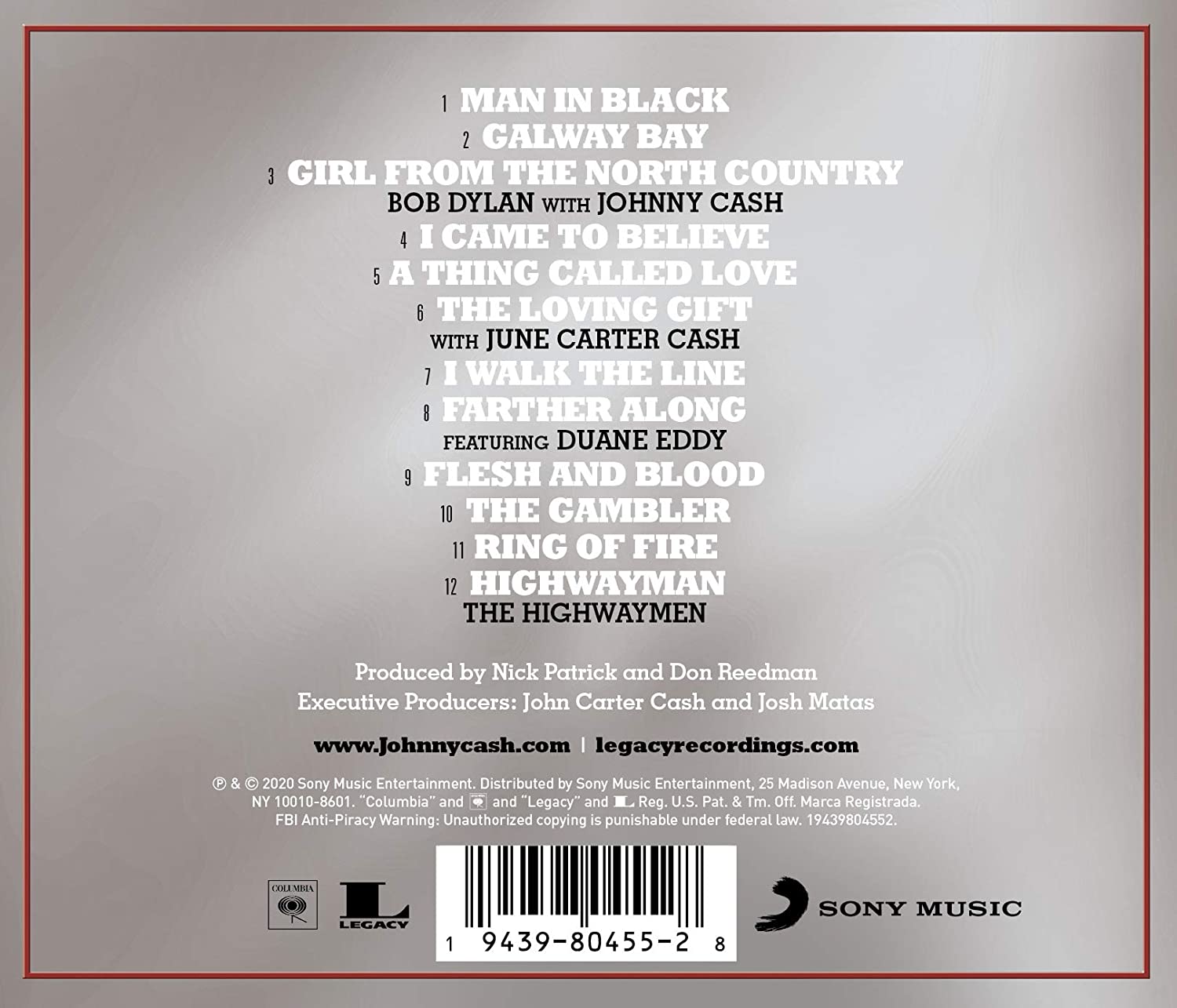 Johnny Cash & The Royal Philharmonic Orchestra â€” Johnny Cash & The Royal Philharmonic Orchestra back cover