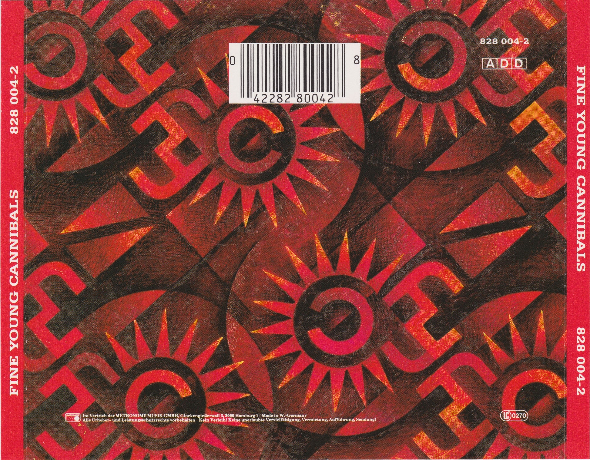 Fine Young Cannibals — Fine Young Cannibals back cover