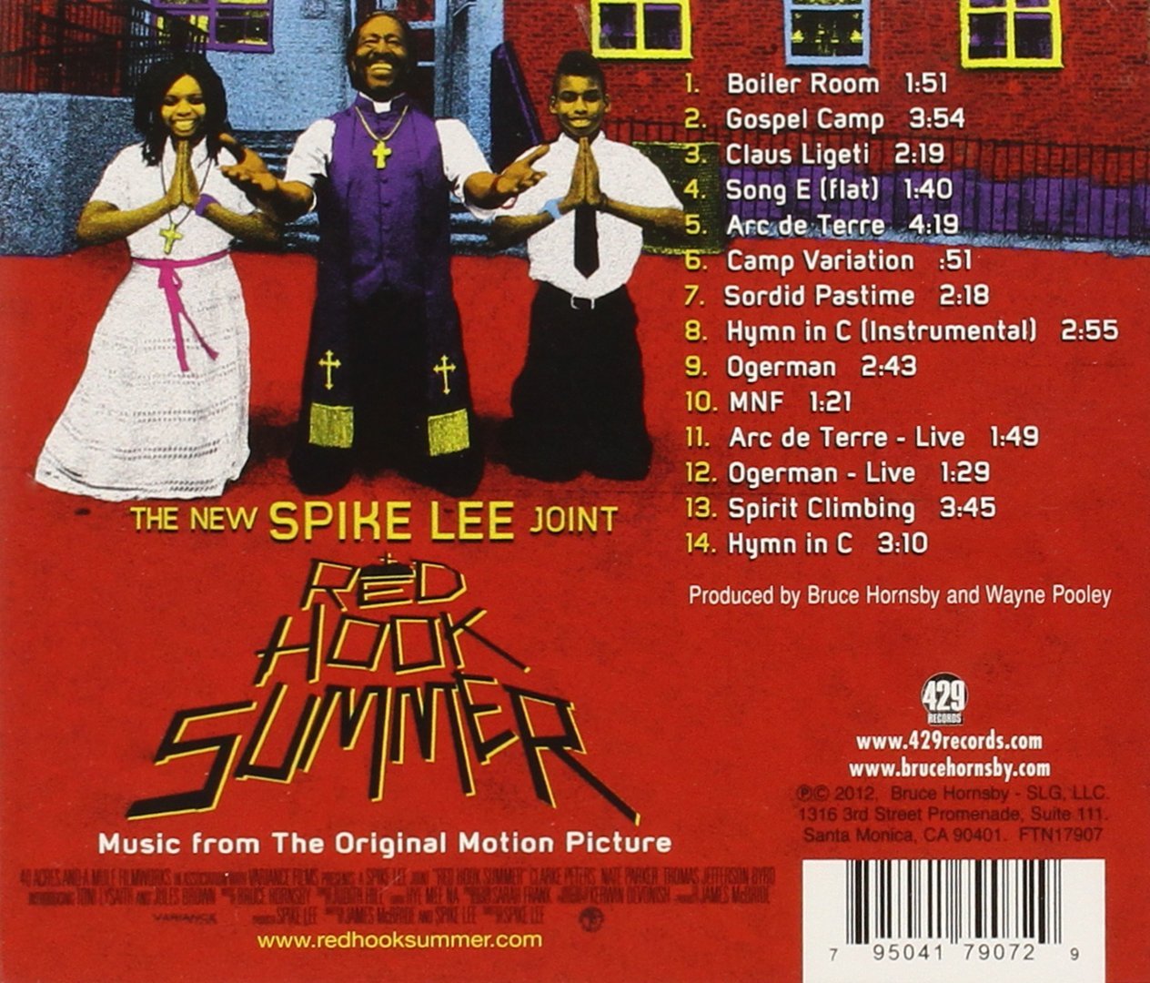 Red Hook Summer [Music from the Original Motion Picture] — Bruce Hornsby back cover
