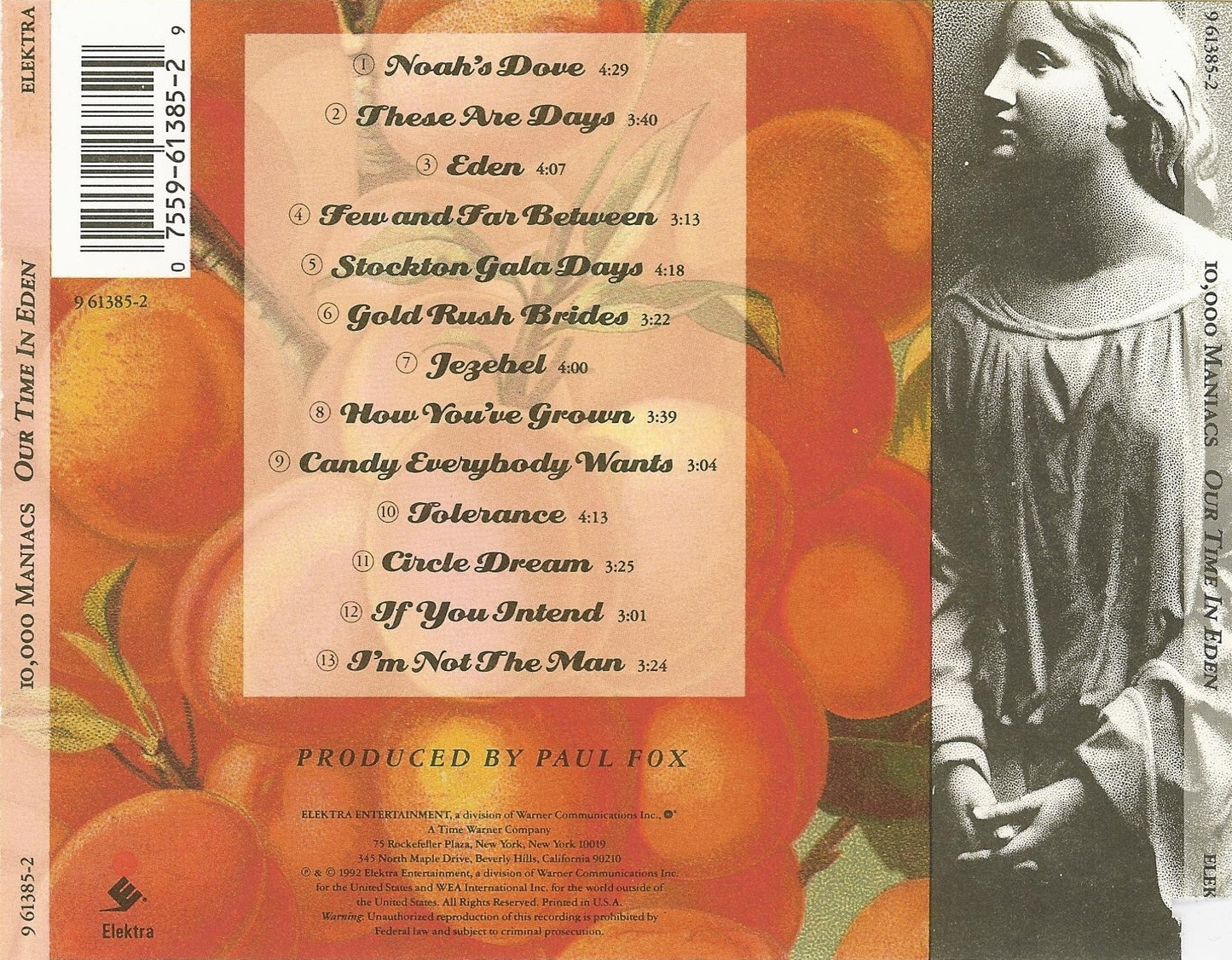 Our Time in Eden — 10,000 Maniacs back cover