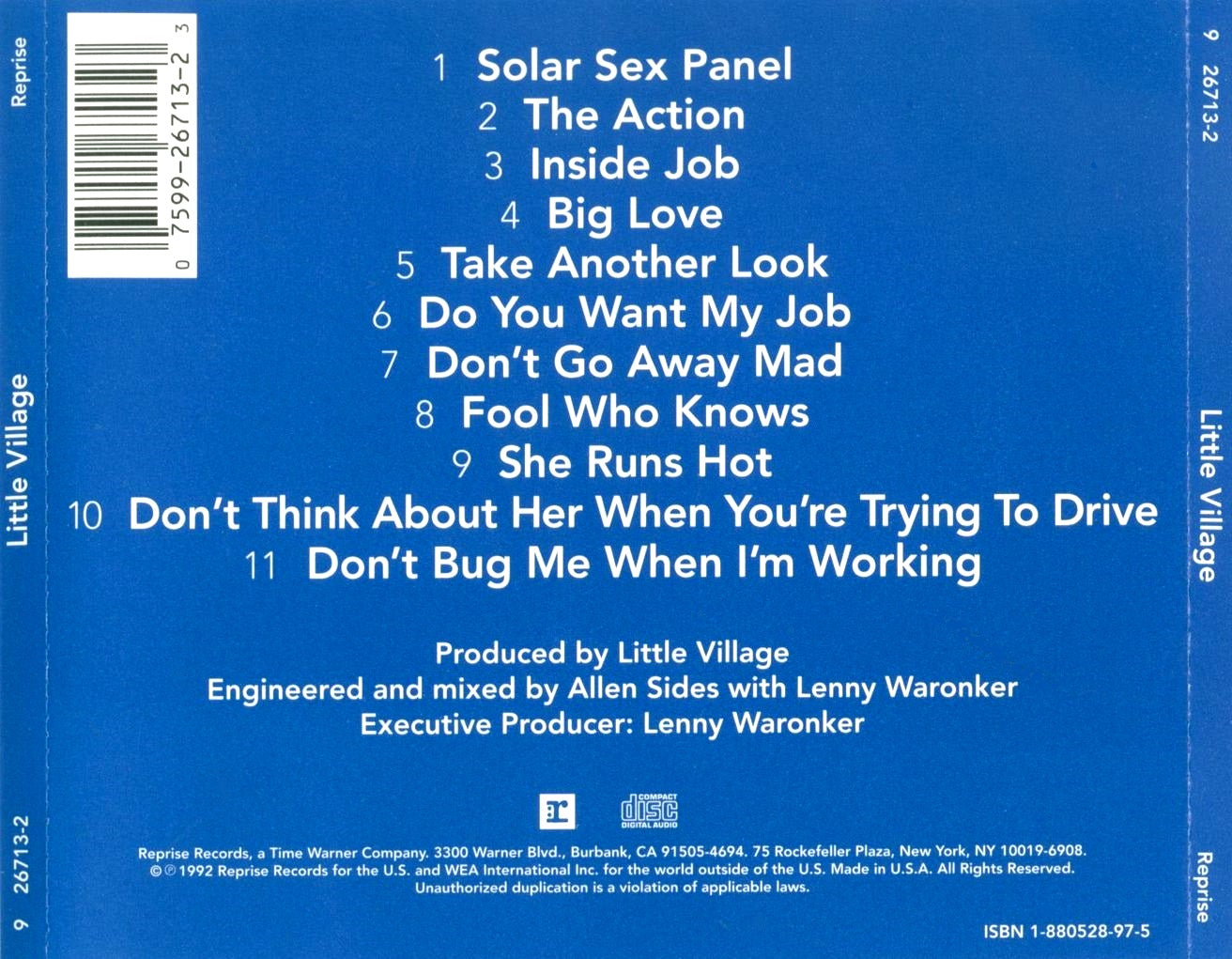 Little Village — Little Village back cover