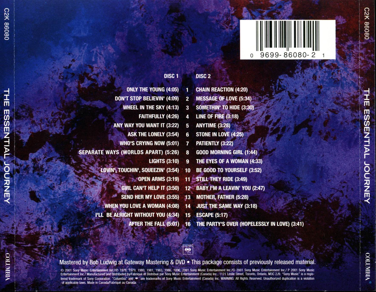 The Essential Journey — Journey back cover
