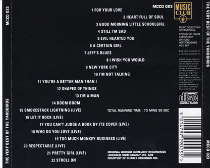 The Very Best of the Yardbirds [Music Club] — Eric Clapton/The Yardbirds back cover