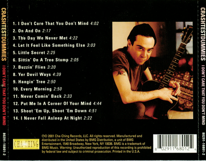 I Don't Care That You Don't Mind — Crash Test Dummies back cover