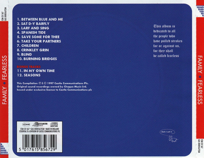 Fearless — Family back cover