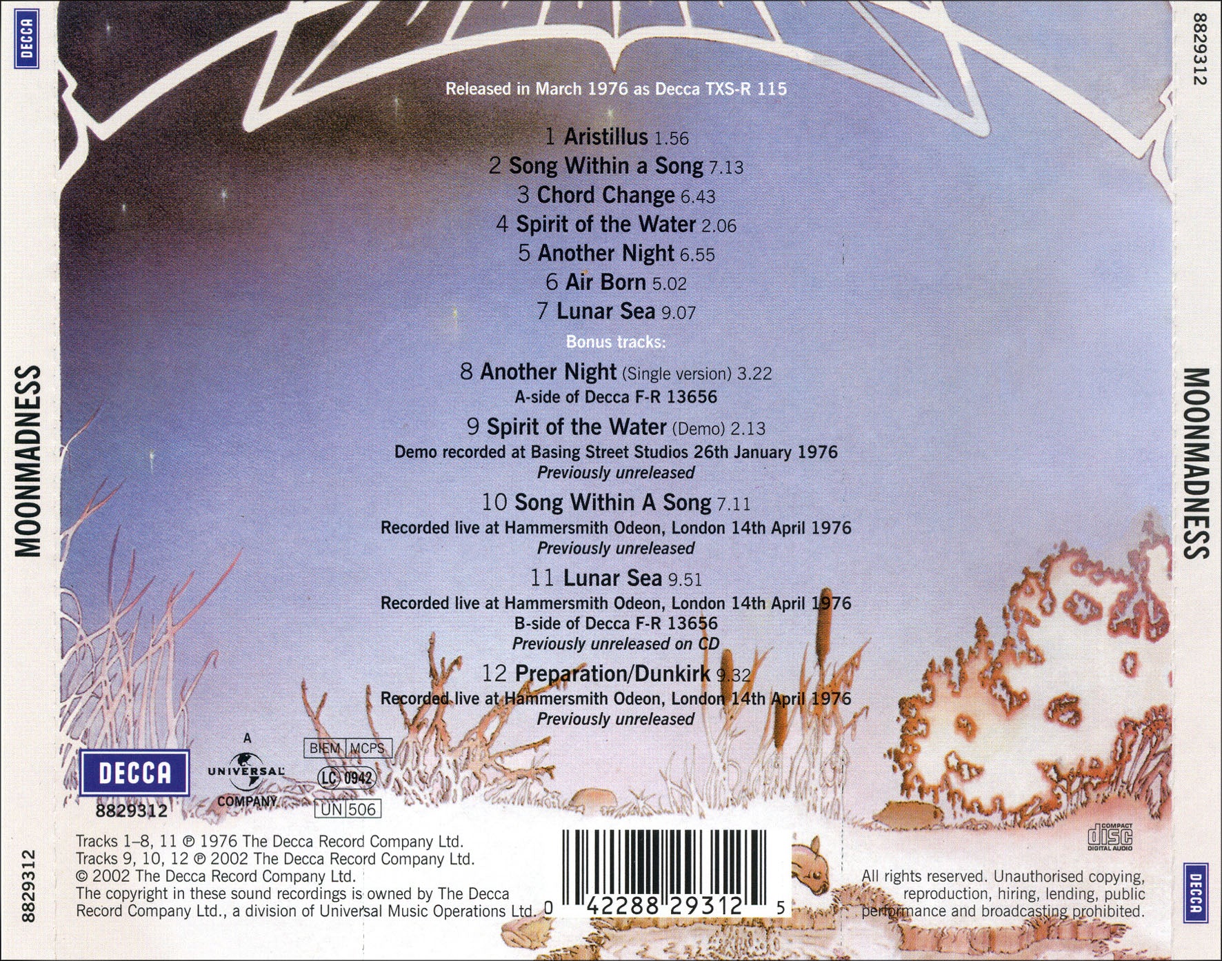 Moonmadness [Bonus Tracks] — Camel back cover