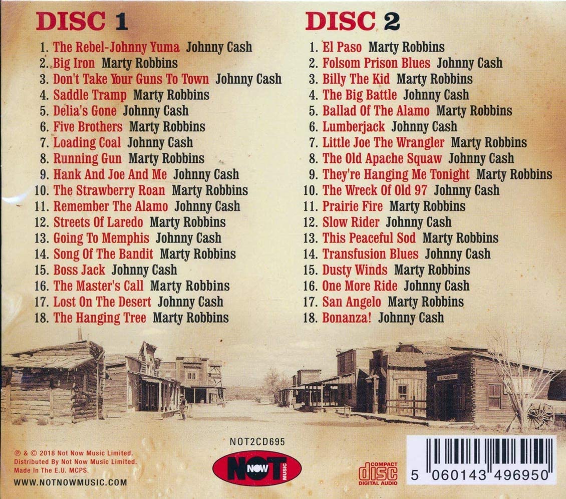 Gunfighter Ballads & More — Johnny Cash/Marty Robbins back cover