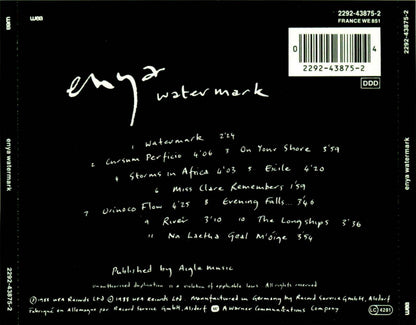 Watermark — Enya back cover